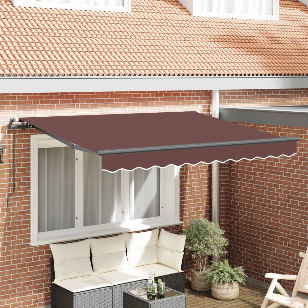 Vidaxl Retractable Awning Brown 350 X 200 Cm Fabric