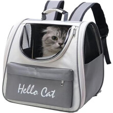 Pet Backpack Carrier with Transparent Window, Breathable Mesh Bag for Dogs & Cats