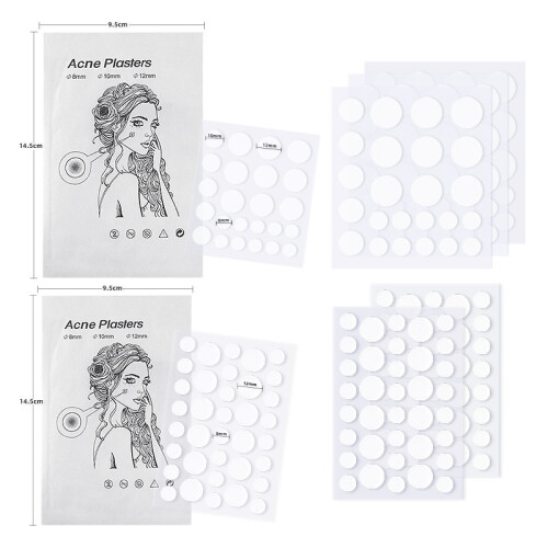 Unsichtbare Hydrokolloid-Aknepflaster – 24 Pflaster pro Bogen