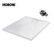 1000x800mm Rectangle Shower Tray Low Profile White Acrylic Stone Resin