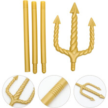 Gold Trident Halloween Cosplay Prop Poseidon Neptune Devil Plastic 123cm Gold