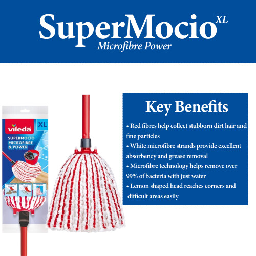Vileda Vileda SuperMocio Microfibre Power Mop Floor Cleaning 1