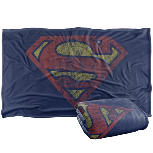 Superman (147cm x 91cm, Vintage) Superman Distressed Logo Blanket 1