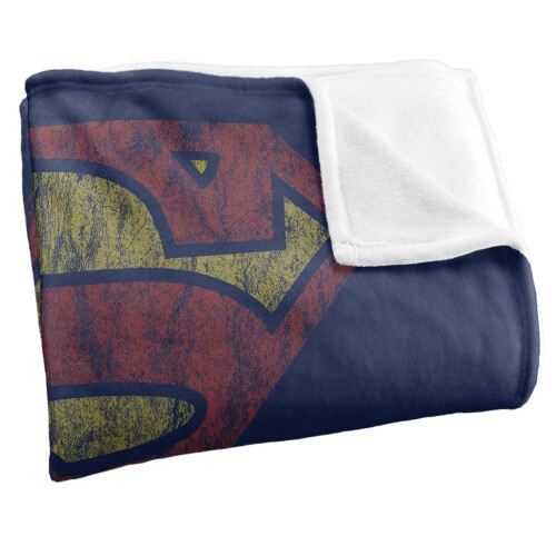 Superman (147cm x 91cm, Vintage) Superman Distressed Logo Blanket 2