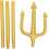 Gold Trident Halloween Cosplay Prop Poseidon Neptune Devil Plastic 123cm Gold 2