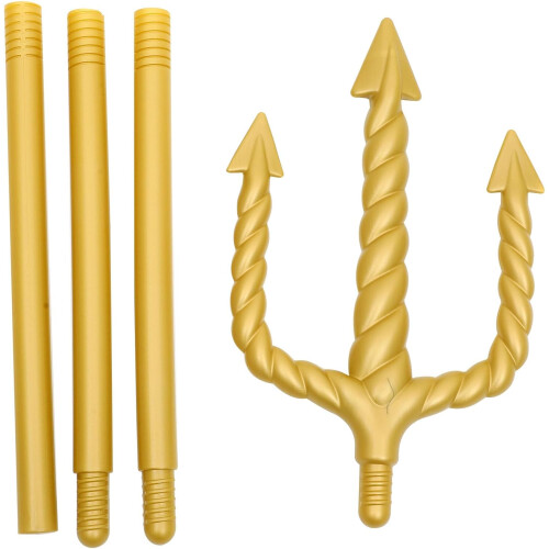 Gold Trident Halloween Cosplay Prop Poseidon Neptune Devil Plastic 123cm Gold 1