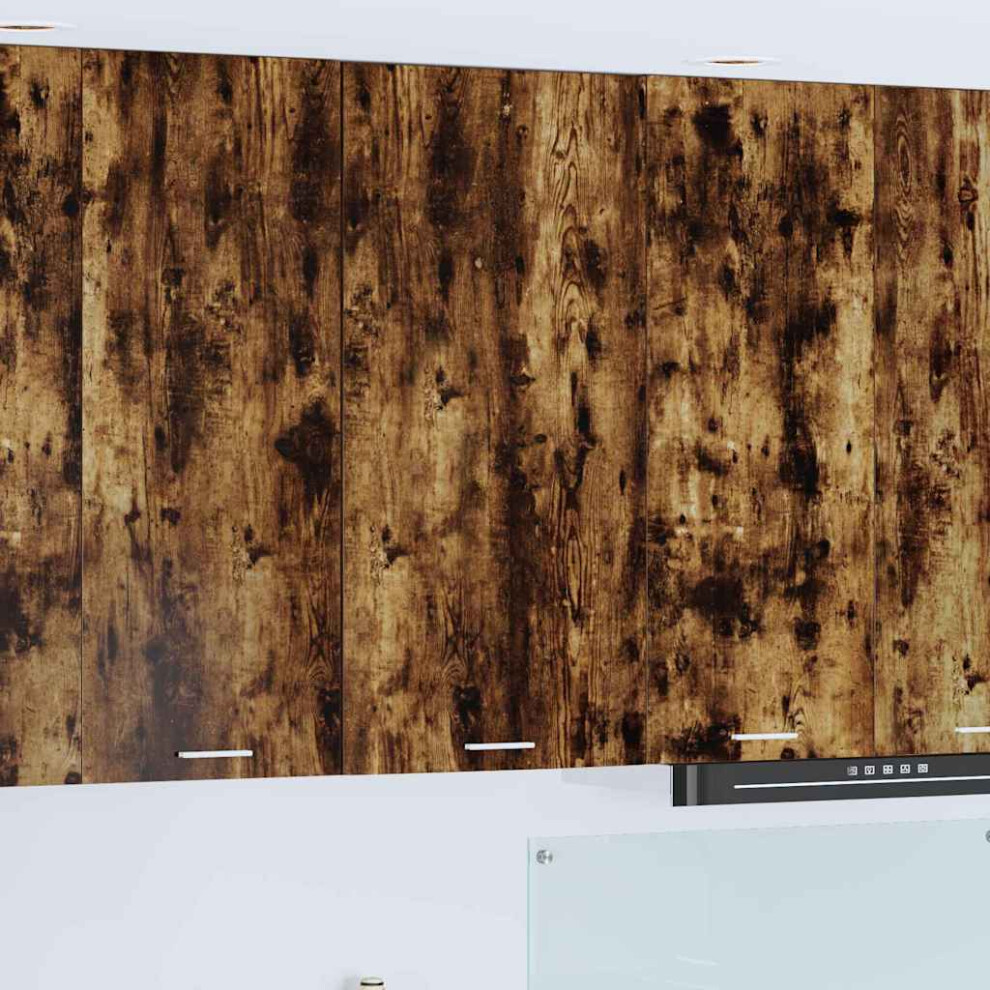 Vidaxl Hanging Cabinet With Door Smoked Oak And White 50 X 31 X 100 Cm 8721359452310