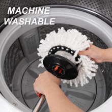 360° FLOOR MAGIC SPIN MOP BUCKET SET PREMIUM ROTATING DRY HEADS WITH 2 HEADS