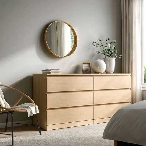 IKEA STOCKHOLM Oak Mirror 80cm 2