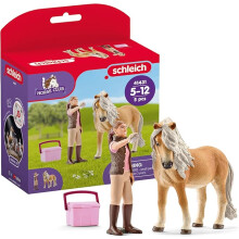 Schleich Horse Club Horse Toy for Girls and Boys Ages 5+, Groom with Icelandic Pony