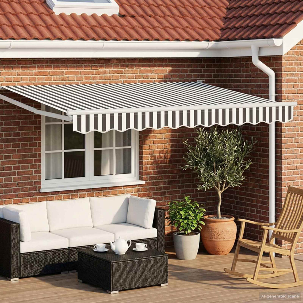 Vidaxl Manual Retractable Awning With Leds 3.5 X 2 M