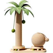 2-Tier Cat Scratching Post with Hanging Ball, Sisal Scratcher Tower for Indoor Cats and Kittens