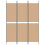 VidaXL vidaXL 3-Panel Room Divider Beige 150 x 200 cm Fabric 4