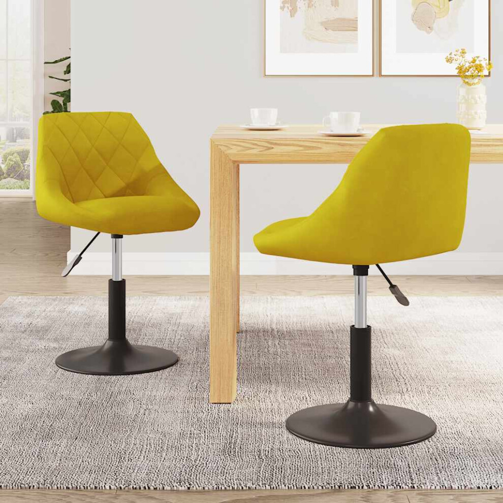 Photos - Chair VidaXL Swivel Dining  2 pcs Mustard Yellow Velvet 