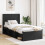 VidaXL vidaXL Bed Frame with Storage and Headboard Black 75 x 190 cm 1