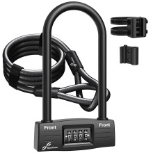 Sportneer Bike Lock Set Heavy D 4 Digit Resettable Combination 5 Ft