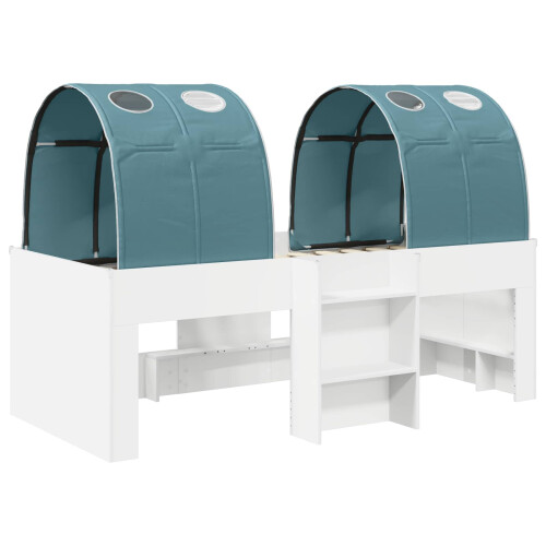 VidaXL vidaXL Bed with Tunnel 4 pcs White and Light Blue Engineered Wood 1