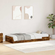 vidaXL Bed Frame with Headboard Old Wood 75 x 190 cm Engineered Wood