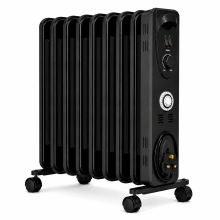 (2kW 9 Fin with Timer) MYLEK Oil Filled Radiator Thermostat Timer Options