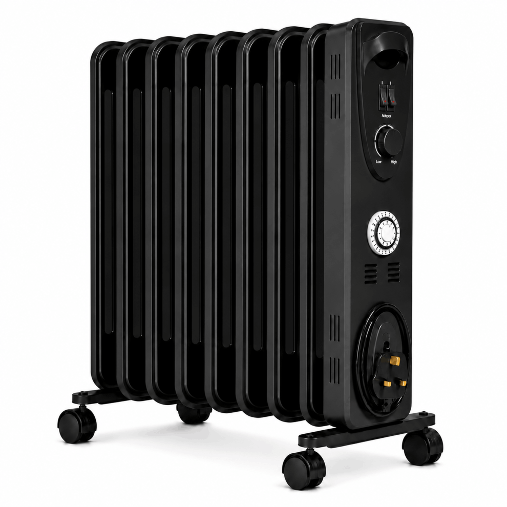 Mylek Black Oil Filled Heater With Timer 2000W - Image 6