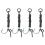 Ronnie Rig Karpfenangel Set 6# Silber 4 Haken 12