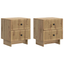 vidaXL Bedside Cabinet 2 pcs Artisan Oak 43 x 34.5 x 47.5 cm