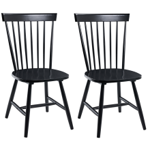 Set of 2 Dining Chairs BURGES Wood Black