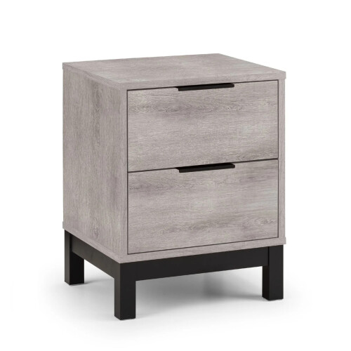 Bali 2 Drawer Bedside - Grey Oak 1