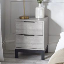 Bali 2 Drawer Bedside - Grey Oak