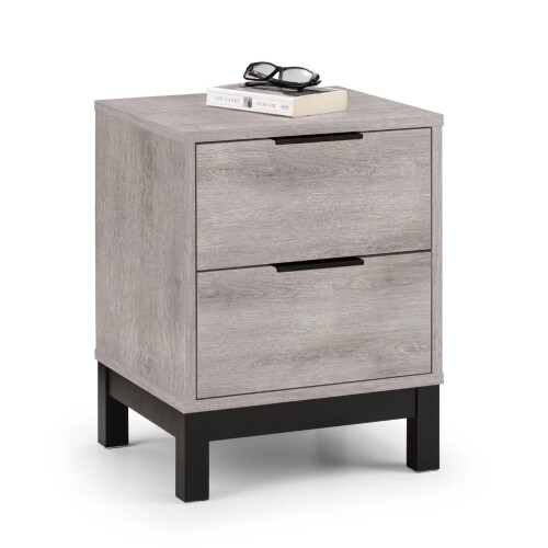 Bali 2 Drawer Bedside - Grey Oak 2