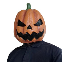 Halloween Latex Pumpkin Mask, Scary Costume Headpiece for Party & Cosplay