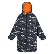 (5-9 Years, Black/Persimmon) Regatta Childrens/Kids Camouflage Waterproof Changing Robe