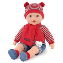 (Boy Doll) BiBi Doll 16" Lifelike Baby Doll With Freckles Sounds Sleeping Soft Body Kids Toy