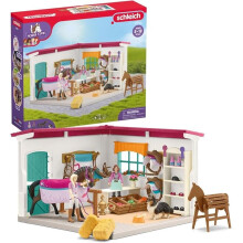 Schleich Horse Club - 67PC Sofia's Tack Shop Playset with Toy Horse Figurine, 2 Poseable Action Figures and Accessories - Kids Toys Ages 5+ | 42568