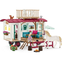 Schleich Horse Club - 95PC Sofia's Secret Camper Playset with Removable Rooftop Balcony - Modular Play Set for Girls - Kids Ages 5+ | 42593