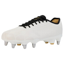 (6 UK, White/Black) Canterbury Unisex Adult Stampede Groundbreak Pro Soft Ground Rugby Boots