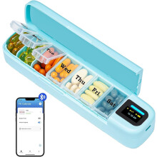 Smart 7-dages pilleorganisator med Bluetooth-app og alarm – ugentlig rejsetaske