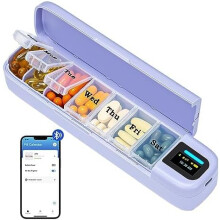 Smart 7-dages pilleorganisator med Bluetooth-app og alarm – ugentlig rejsetaske