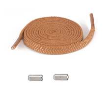 Elastische Schnürsenkel mit silbernen Schnallen - 2 Paar Brown