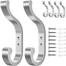 Kleiderhaken Wandgarderobe 6 Stück Kleiderbügelhalter bis 16 kg Silber — metall kleiderbügel, bad kleiderbügel