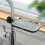 (Gray Short)Durable Stainless Steel Sink Shelf With Multipurpose Holders For Storage Kitchen 7