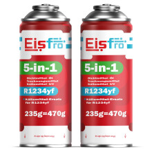 Eisfro 5in1 Kältemittel R1234yf x2 für Auto Klimaanlage mit Öl, Dichtmittel, UV-Farbstoff & Trockner | 235g je Dose