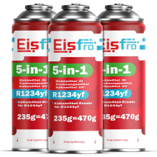 Eisfro 5en1 Refrigerante R1234yf x3 Aire Coche con Aceite, Sellador, Trazador UV y Desecante | 235g por Dosis