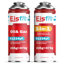 Eisfro R1234yf Klimaanlage Nachfüllset mit 3in1 Gas – 2x 235g – Auto Nachfüllen, R1234yf Gas, ECO