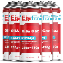 Eisfro R1234yf Klimaanlage Nachfüllen – 5x 235g – Auto Gas Kartusche zum Nachfüllen, R1234yf Gas, ECO