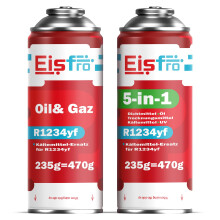 Eisfro R1234yf Klimaanlage Nachfüllset – 5in1 Kältemittel XL + R1234yf Ersatzgas 235g – Auto Klimaanlage Nachfüllen