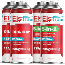 Eisfro Set: 1x R134a Ersatzgas + 2x 5in1 Kältemittel mit Dichtmittel, UV & Trockner – Auto Klimaanlage Nachfüllen Set | 3x 235g