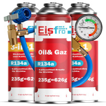 Eisfro Set: 1x R134a Ersatzgas + 2x 3in1 Kältemittel mit Dichtmittel & Öl + Füllschlauch – für Auto Klimaanlage | 3x 235g
