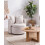 Beliani Swivel Armchair RANDERS with Storage Fabric Off-White 2