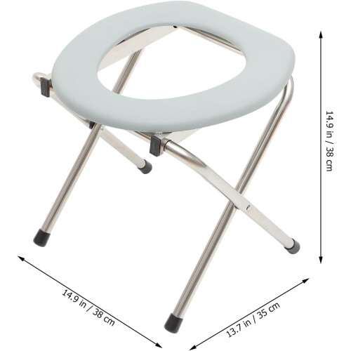 Πτυσσόμενη καρέκλα τουαλέτας Commode – Φορητό σκαμπό μπάνιου για περιο 2